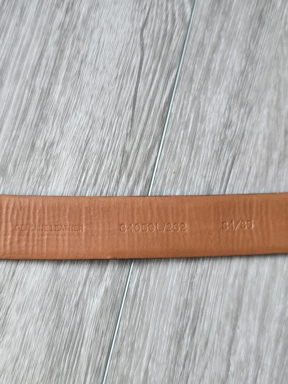 Boconi Cognac Tan Leather Belt Gunmetal Buckle Double Keeper Mens 34 Dress
